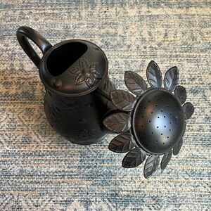 Mackenzie-Childs Black Metal Sunflower Large Watering Can